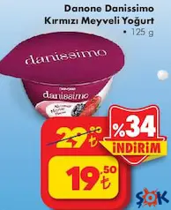 DANONE DANİSSİMO KIRMIZI MEYVELİ YOĞURT 125 G